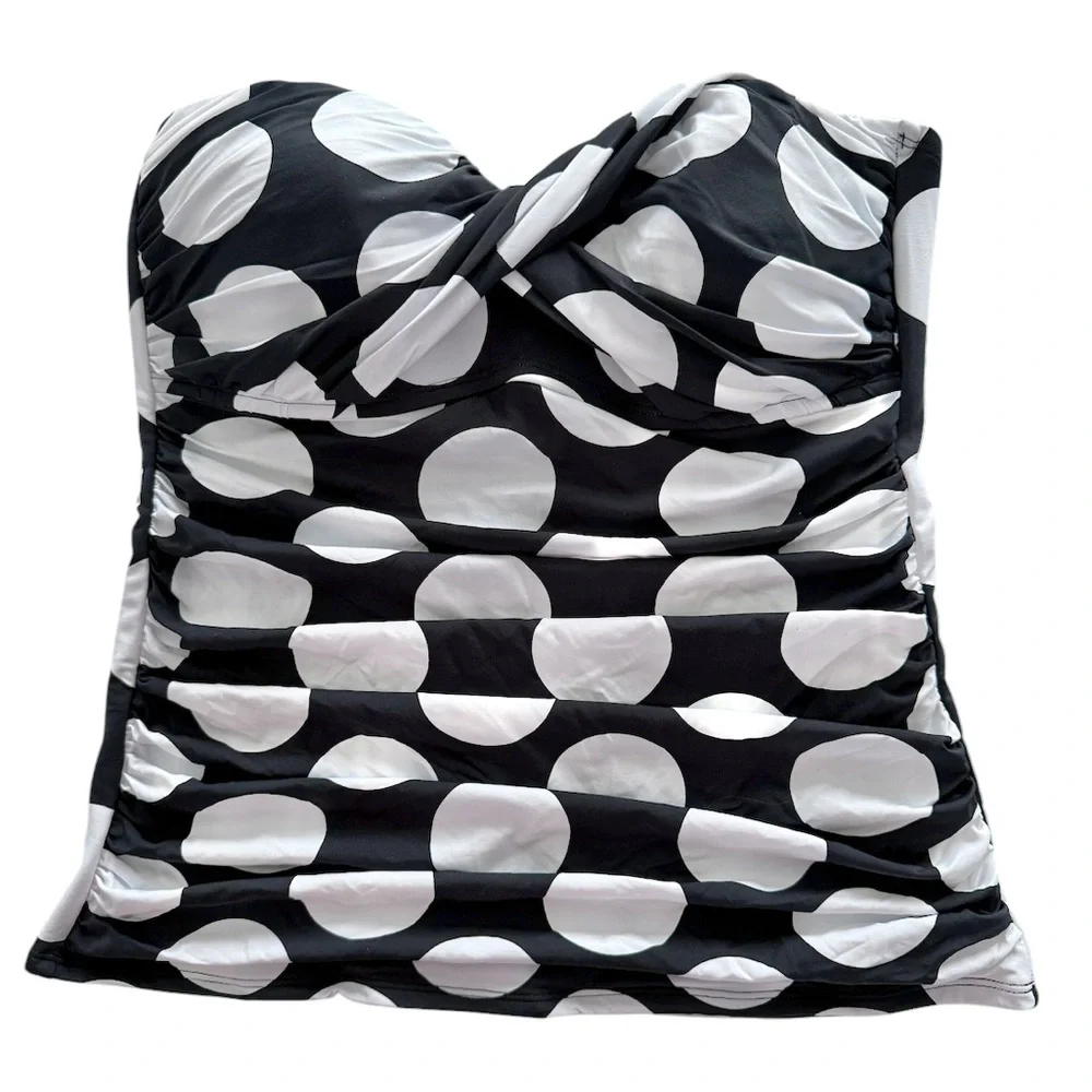 Bleu Rod Beattie Polka Dot Strapless Tankini Top